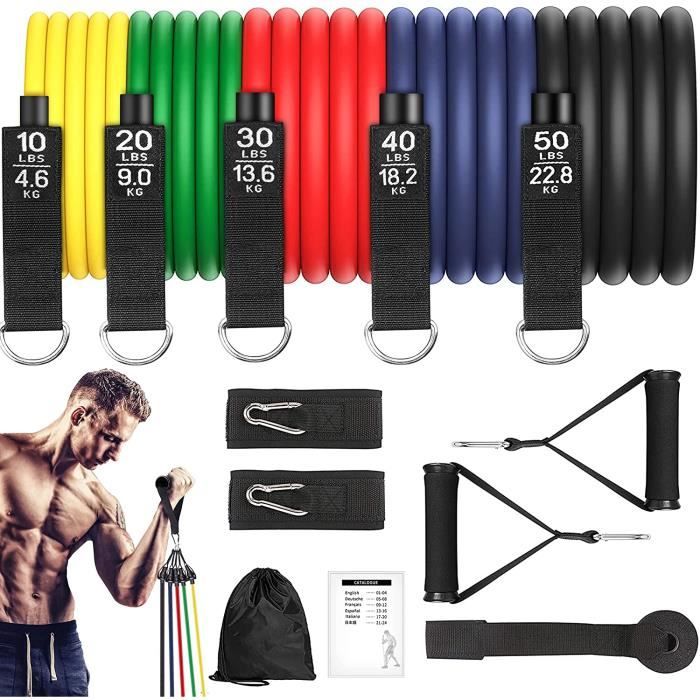 Bande De Résistance Extensible En 8 – Jaune, Avec Poignées, Pour Musculation, Renforcement Des Bras, épaules, Hanches – Pour Maison/bureau