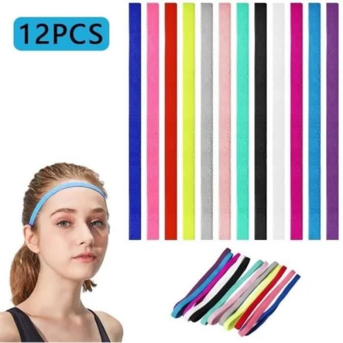 SS4511 12 Pièces Bandeaux Cheveux de Sport Antidérapant Élastique