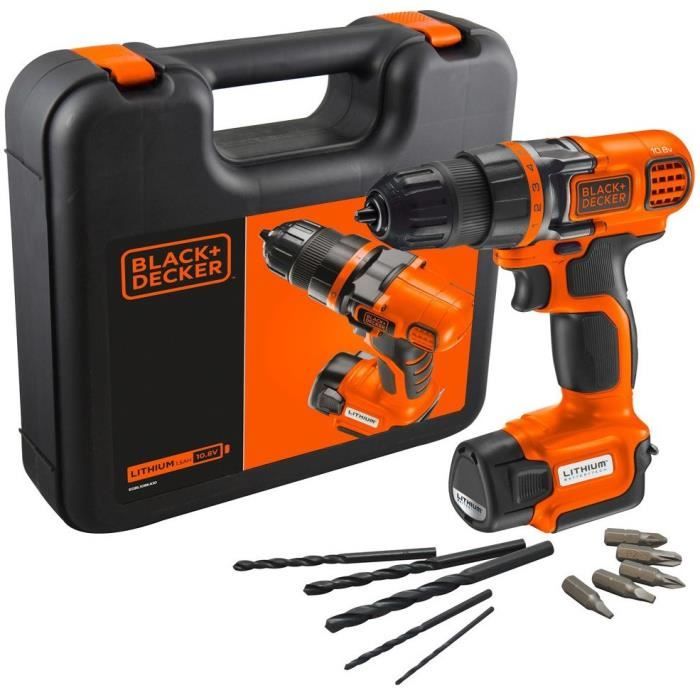 Black & Decker EGBL108KA10 Perceuse Visseuse Ultra-Compact 10.8V Coffret et  Accs - Cdiscount Bricolage