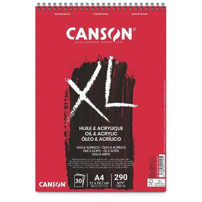 Bloc 'XL Huile et Acrylique' 30 feuilles format A4 de Canson