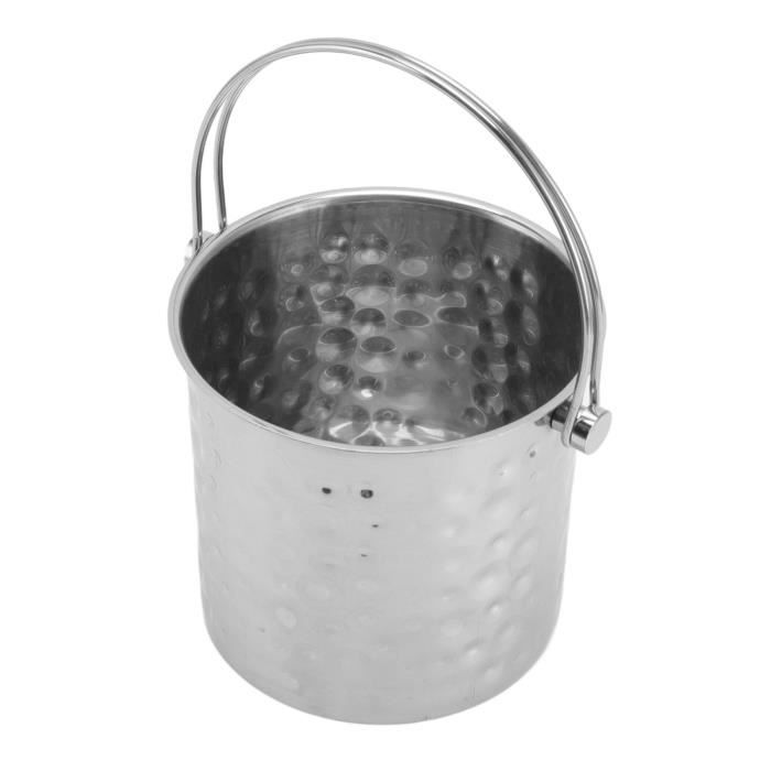 Seau à Glace Acier Inoxydable Double Paroi 2L - Cuve Champagne Bière Vin Isolé Avec Couvercle