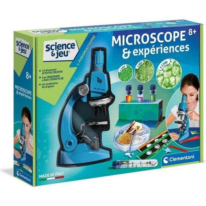 Clementoni 61365 Science & Play Lab-Super Jouets éducatifs et  scientifiques, Microscope pour Enfants de 8 à 12 Ans, 1200X, kit  d'expérience, Version