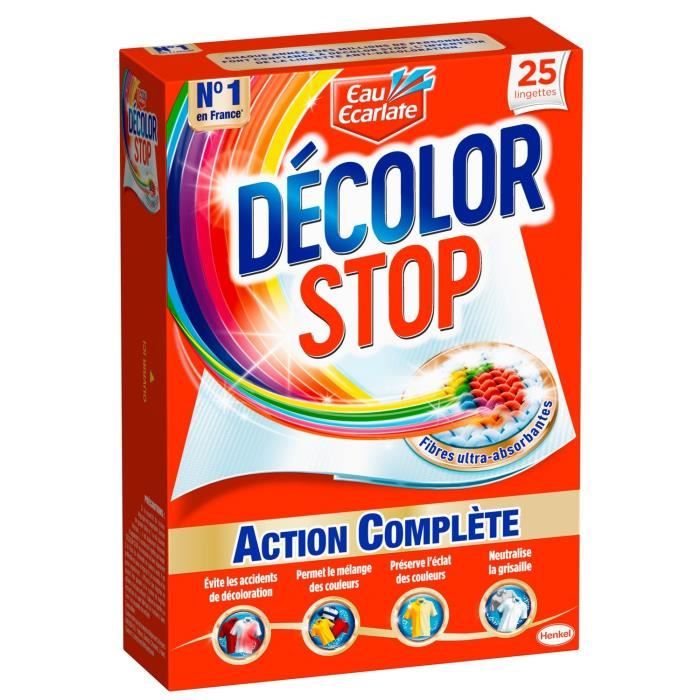 Lot De 8 Eau Ecarlate Decolor Stop Action Complete Lingettes Anti Decoloration Boite De 25 Cdiscount Puericulture Eveil Bebe