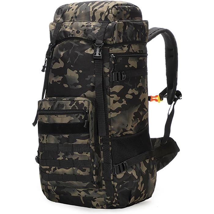 Grand Sac à dos 80L style militaire tactique Camping