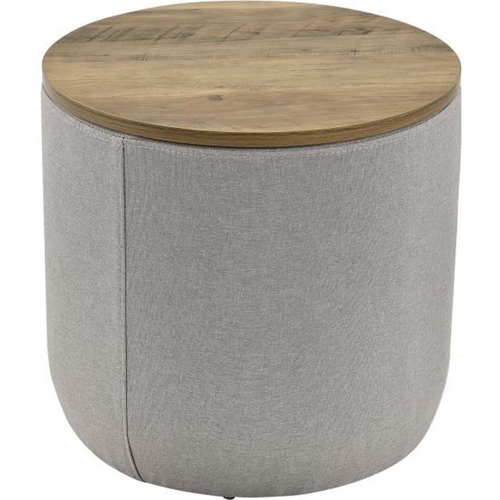 En Casa Table Basse Ronde Avec Rangement Panneaux De Particules