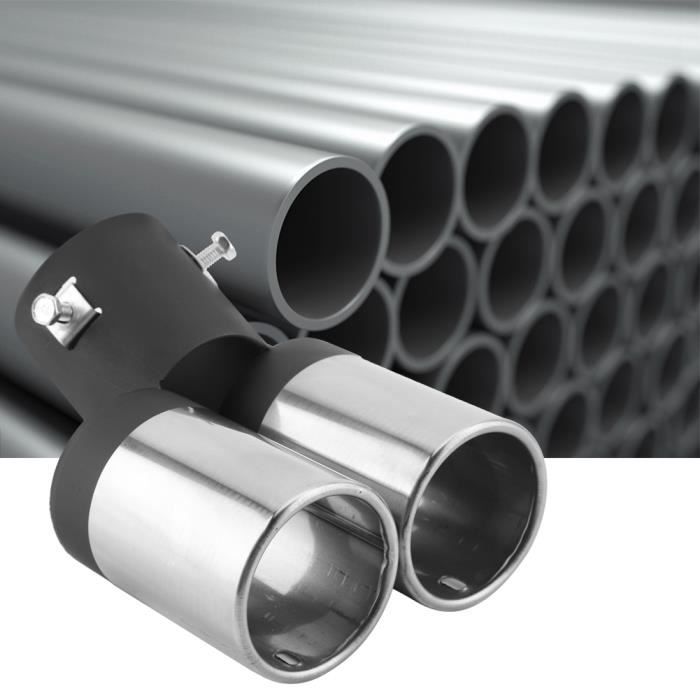 Embout D'échappement Universel En Acier Inox Chromé - Diamètre Max 82 Mm, Avec Fixation Réglable, Pour Personnaliser Le Look De Votre Voiture