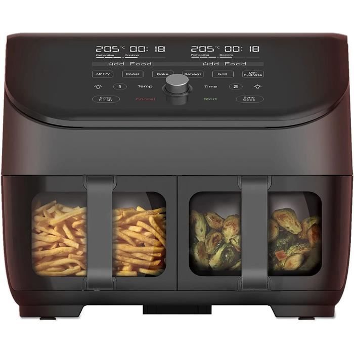 Air Fryer - Instant Pot - Vortex Plus XL - 76 Litres puissance 1700W - Double Compartiment et Vitre Transparente - 8 Programmes - Instant