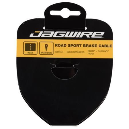 Câble de frein Jagwire Road Brake Cable-Slick Stainless-1.5X2000mm-SRAM/Shimano - noir/jaune - TU