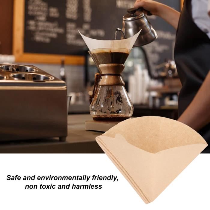 Ziyonix Filtres à Café Papier 200 Pièces - Taille 80/200 Mm, Non Blanchis, Compostables - Pour Machines à Café Filtre 8-12 Tasses - 6
