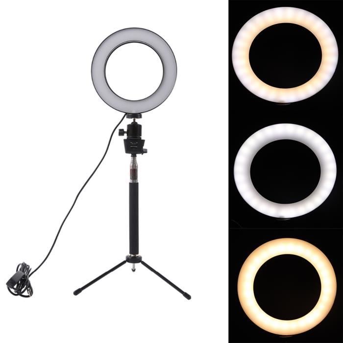 Dimmable LED Studio Photo Anneau Lumière Photo Mobile Vidéo Lumière avec Trépied Selfie Bague Anneau Remplissage Lampe pour Canon