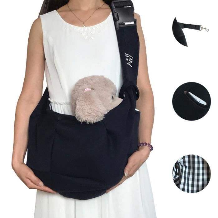 Comparer les prix de Sac de transport pour chat/chien - Noir - Sac à bandoulière pour chat/chiot - Respirant - Extérieur