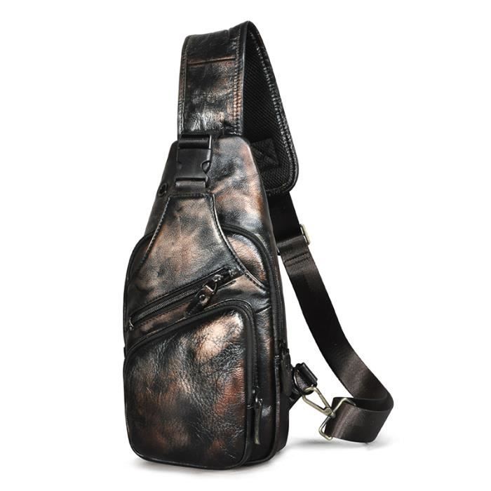 Sacoche Femme En Cuir Noir Avec Décor Cheval – Rabat – Fabriqué En France – Vintage