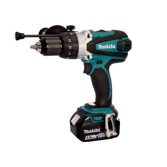 Makita DHP458T1 Perceuse visseuse à percussion 18 V Li Ion Ø 13 mm + 1x5 Ah