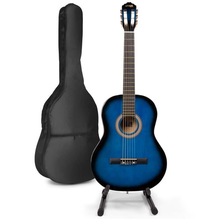 Guitare Acoustique Classique MAX SoloArt Bleu : Le Kit Ultime pour Débutants et Auteurs-Compositeurs (79,90 € seulement)