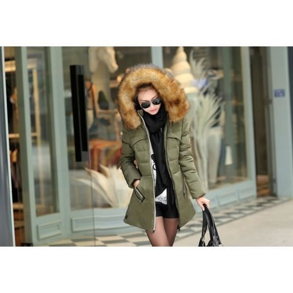doudoune longue femme kaki