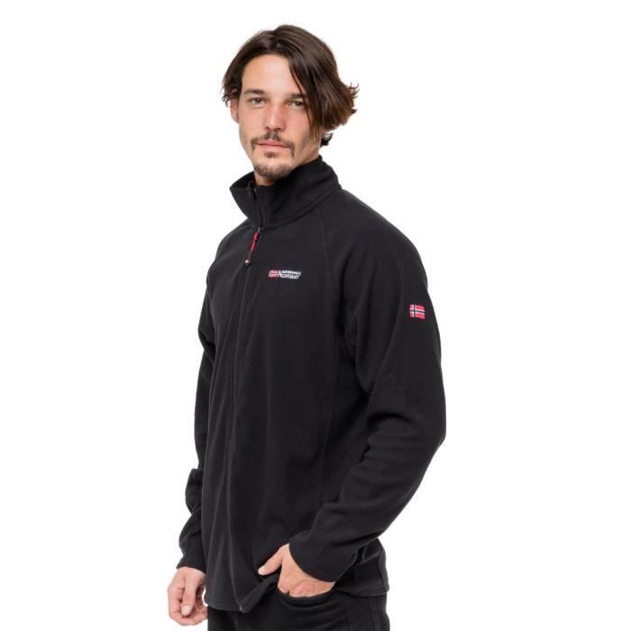 Polaire homme Geographical Norway TORTION - Noir - Homme - Fermeture zippée - 2 poches - Manches longues