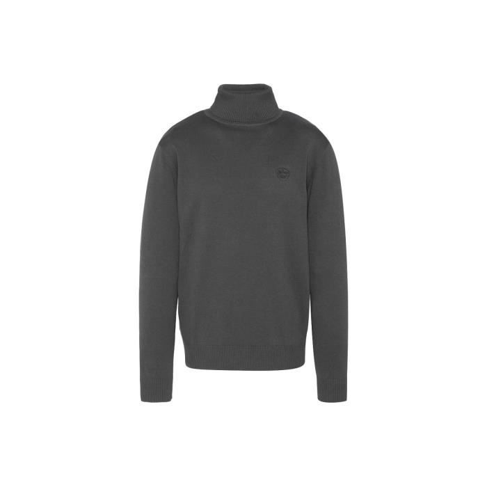 Pull col roul coton logo brod Schott Homme