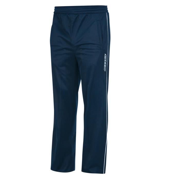 pantalon de sport homme acerbis atlantis - bleu/blanc - taille élastiquée - fond élastiqué - 100% polyester