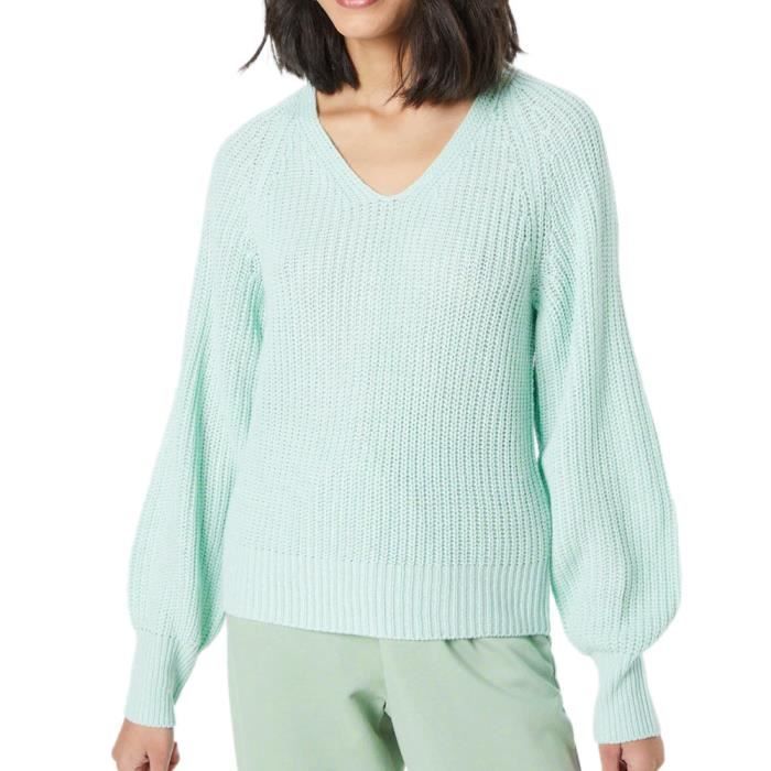 Pull Vert d eau en maille Femme Vero Moda Sayla Green Cdiscount Pret a Porter