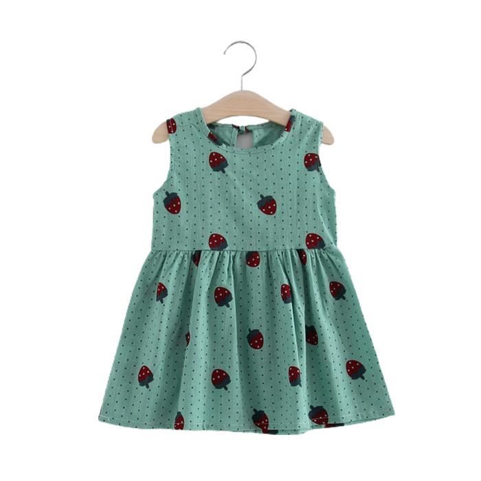 Lot De 2 Robes D'Été Bébé Fille Nemopter - Fleurs Imprimées Coton Sans Manches 0-3 Ans