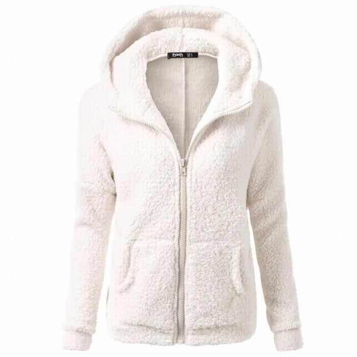Sweat zipp capuche en molleton femme Pull capuche en polaire