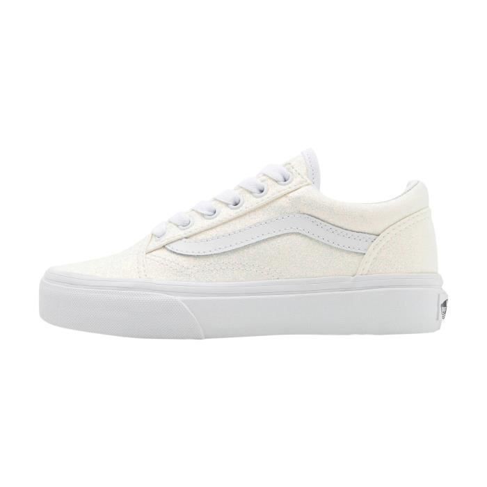 Basket Lacets Enfant Vans Old Skool Mixte Blanc Rond