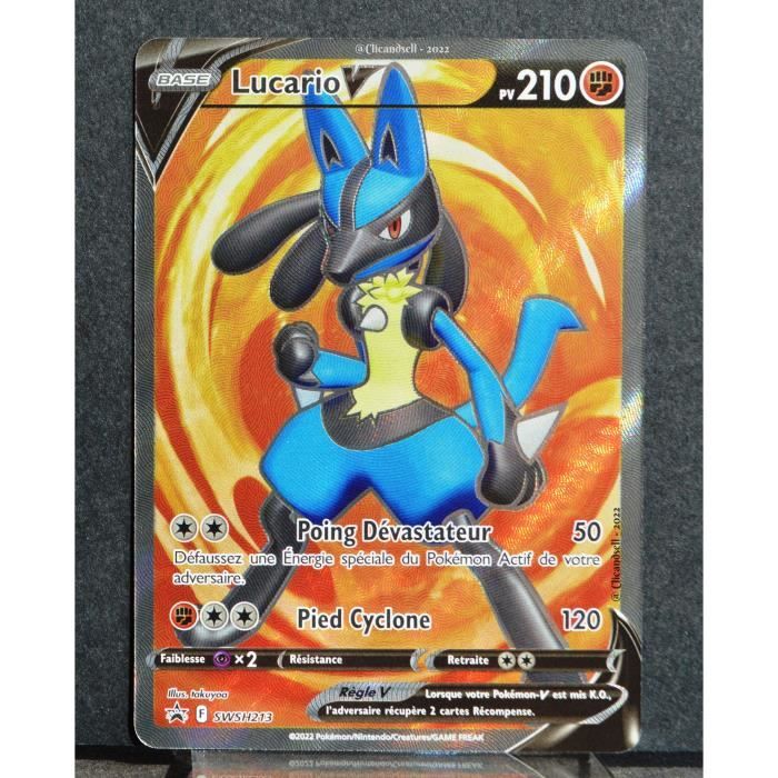 Carte Pokémon SWSH213 Lucario V 210 PV Promo NEUF FR - Cdiscount Jeux