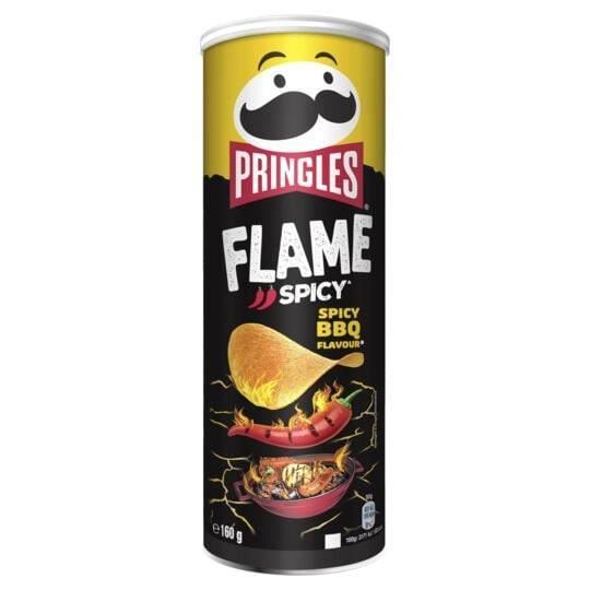 LOT DE 2 - PRINGLES Flame Chips tuiles saveur Spicy Bbq - boite de 160 g