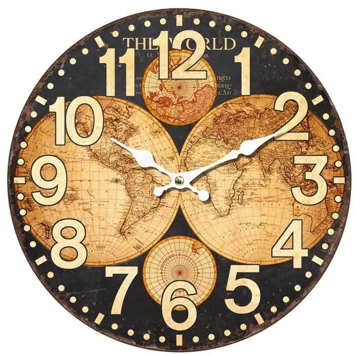 Horloge Murale Ronde En Bois Avec L'indication De Jour Illustration
