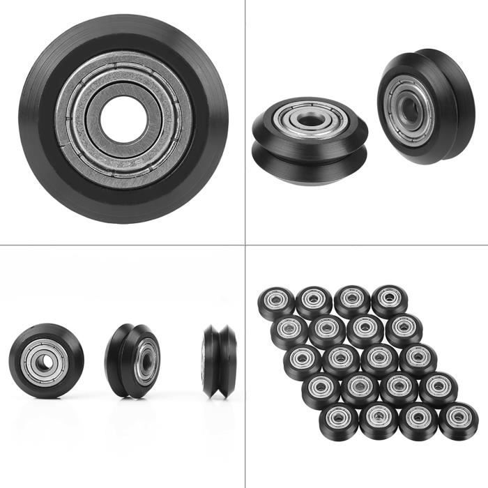 Produktbild von 4 U-Nut-Rollen Aus Kunststoff – 25,5 Mm, 6 Mm Nutbreite, 26 Kg Tragkraft, Mit Kugellager
