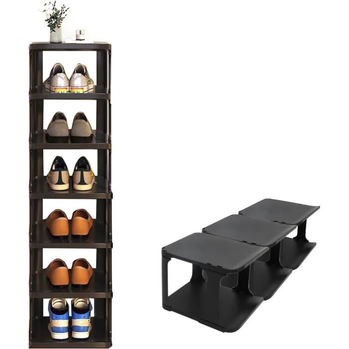 Étagère à chaussures Oliviero, étagère à chaussures peu encombrante à 3