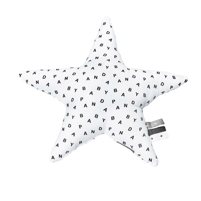 Coussin étoile 30x8cm en coton blanc