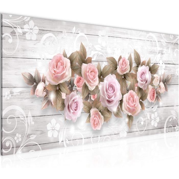 Tableau décoration de rose - 100 x 70 cm