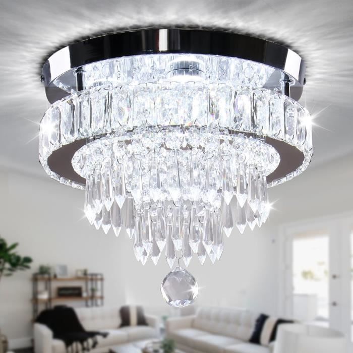 11.8 "lustre en cristal salon LED cristal encastré plafonnier chambre ...