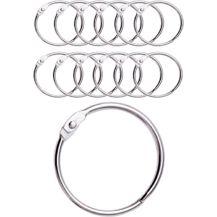 50 Anneaux De Rideau Métal Argent - Diamètre Intérieur 30 Mm, Extérieur 37 Mm - Pour Tringles Et Rails