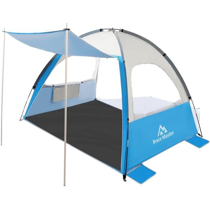 Tente De Plage 10x10 Pieds UPF 50+ – Auvent Anti-vent – Protection UV