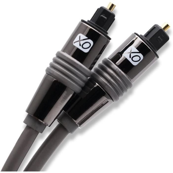 Câble Optique Audio Numérique SPDIF Toslink - 50cm - Fibre Optique Ø5mm - Noir