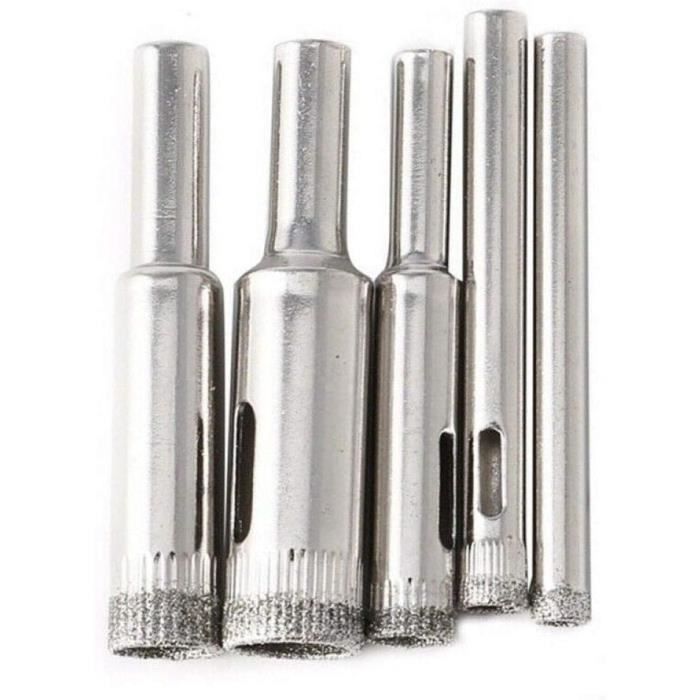 Kit De 5 Forets Trépan Diamant - 5mm à 12mm, Pour Carrelage, Marbre, Granit - Neuf