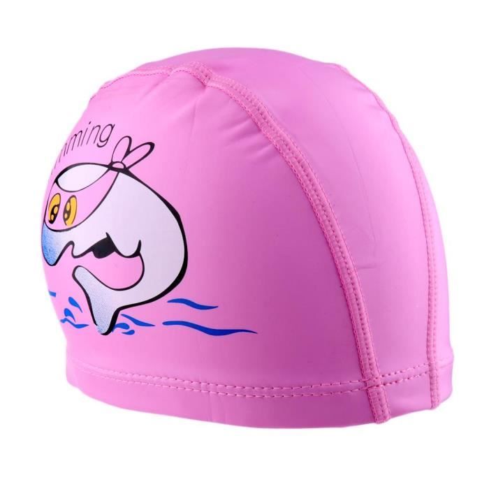 Lot De 2 Bonnets De Bain Enfants - Motif Requin Cartoon, Polyester élastique, Piscine Bébé