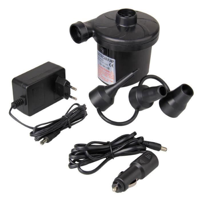 Pompe Electrique Gonfleur Dégonfleur Matelas avec 3 Buses pour Camping Lit Meubles Voiture