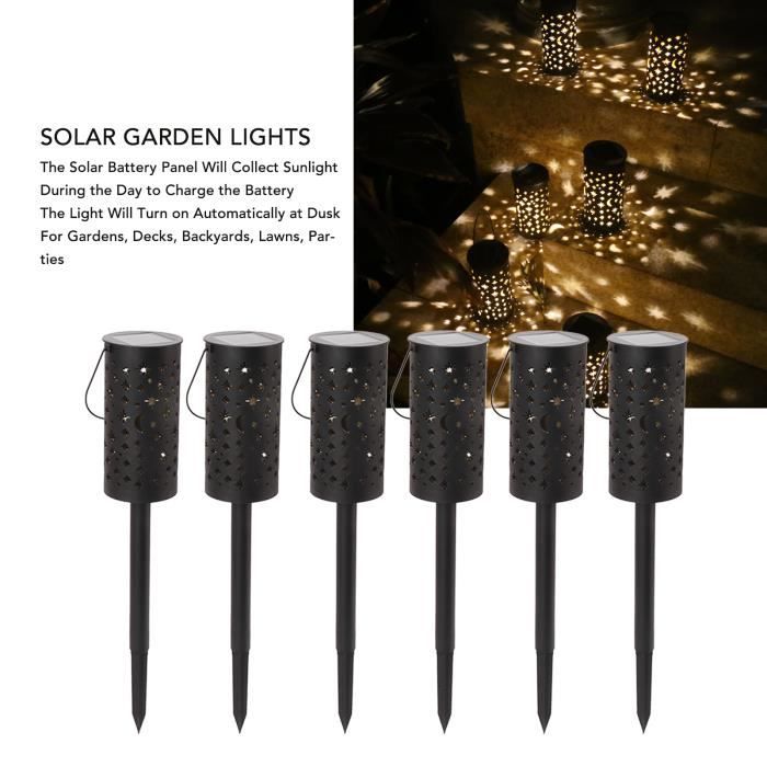 rho-lampes solaires de jardin 6 ensembles de lampes de jardin solaires à led lampes de voie solaires à led piscine exterieure
