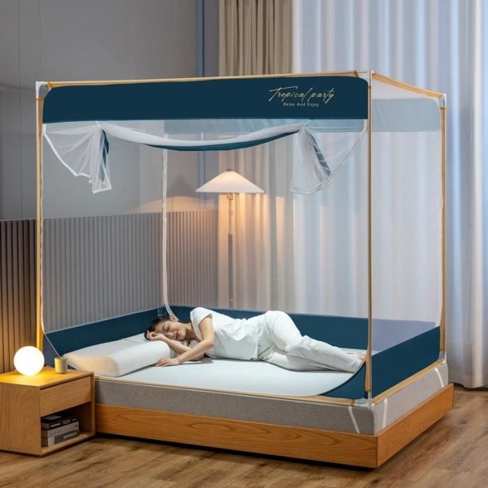 Moustiquaire De Lit Carrée 200x200x180 Cm - Blanche - Protection Anti-Moustiques Ultra-Fine & Aérée