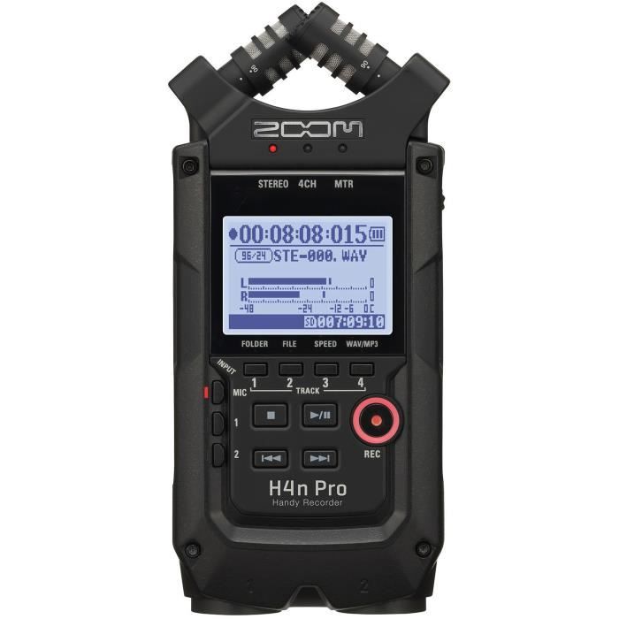 Zoom H4n Pro Noir - Enregistreur portatif 4 pistes - Hi-Res Audio - Microphones X-Y réglables - Mini USB - Slot SDHC - Connecteurs X