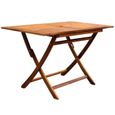 Ensemble de mobilier de jardin - OVONNI - Bois d'acacia massif - Table et chaises pliables - Marron-1