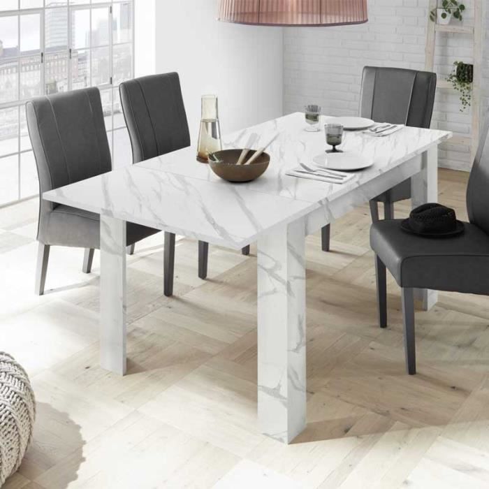 Table à dîner baroque design blanche rectangulaire Zita - GdeGdesign