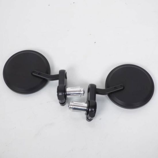 CICMOD Rétroviseurs Moto, Universal 1 Paire Rétroviseurs Latéraux avec Embouts de Guidon Boulons Filetés M8 et M10 Droite Gauche pour Sport Cruiser Scooter Choppers Vélo - Noir
