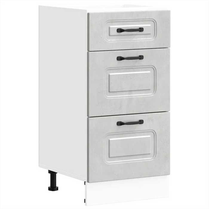 Armoire Basse De Cuisine VidaXL Kalmar Gris Sonoma - Meuble D'évier Avec Tiroir, En Bois D'ingénierie, Pieds Réglables
