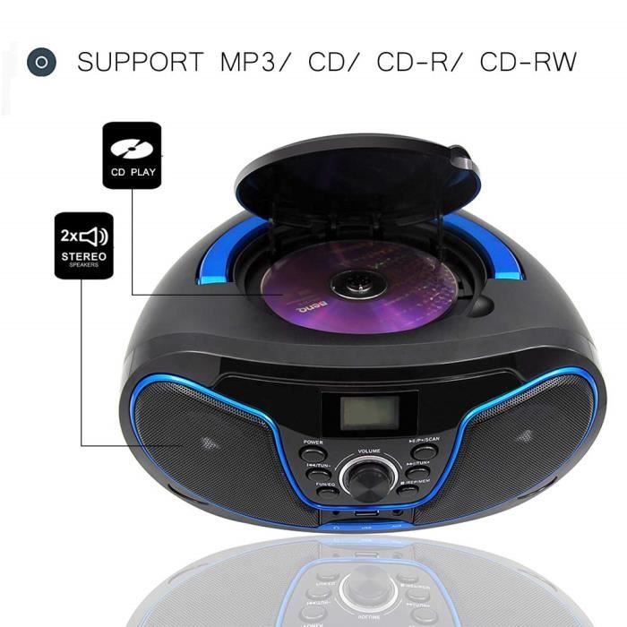 lecteur cd portable jwin noir