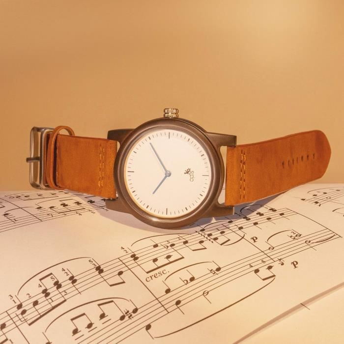 Opis Ur M4 Montre Pour Homme En Bois Et Pierre Zebrano Marbre