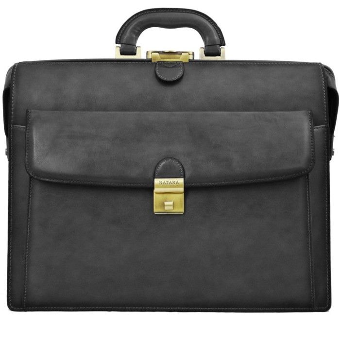 Cartable Americain en Cuir soufflets KATANA Noir Cdiscount